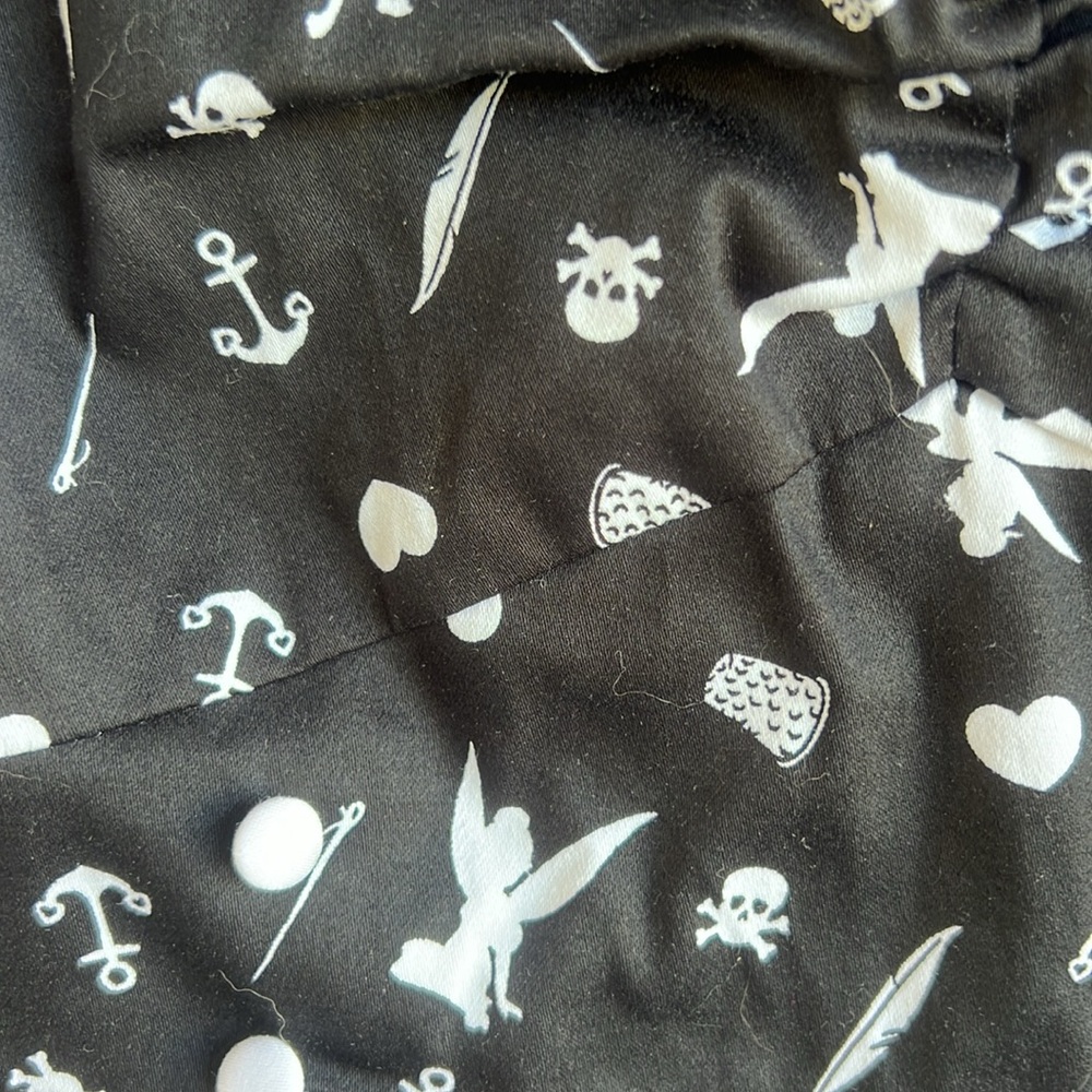 NEW Torrid Tinkerbell Sailor Dress Plus Size 24 Black White Tink Skulls Disney - Picture 9 of 13
